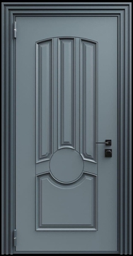 Входная термодверь с металлофиленкой и порошковым напылением RAL 7011 (тип №1)